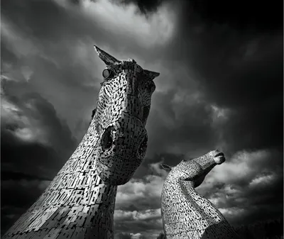 The Kelpies horse head sculptures, Scotland